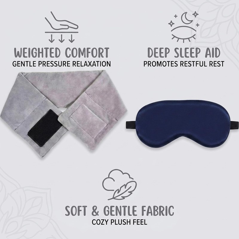 2 PCS Eye Mask, 1 PCS Weighted Sleep Mask, Soothing