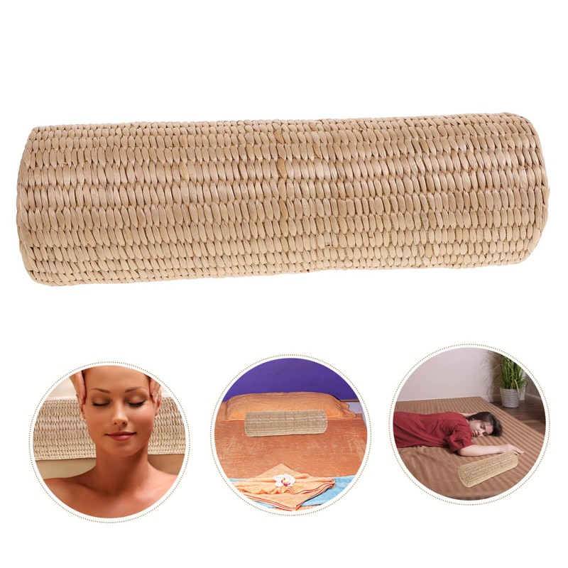 WHAMVOX Cooling Straw Pillow for Steam Breathable Neck Support Handwoven