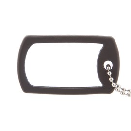 Ruggedized Tactical Magnifier: Dog-tag Shape, Black Silicone Frame, 2.0 Lens