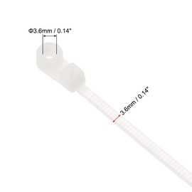 TA-VIGOR 50Pcs Screw Mount Head Nylon Cable Ties, 3.6mm x 200mm Reusable Cable Nylon Zip Ties Wire Strap with Screw Hole for Indoor & Outdoor Use