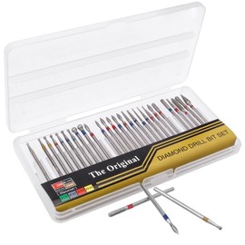 Gasea 30pcs 3/32 Inch Professional Tungsten Carbide Diamond Nail Drill Bit Set for Manicure Pedicure