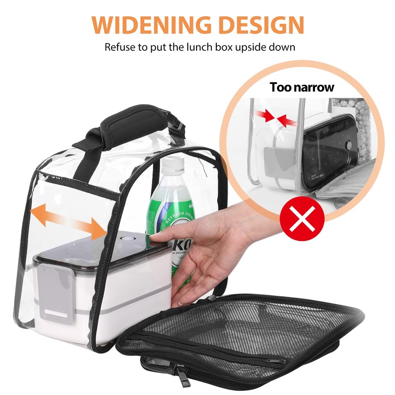 BORMELUN Clear Lunch Box Tranaparent Plastic Bag for School Kids