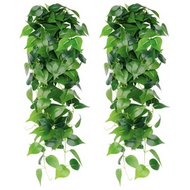 SOMYTING Fake Hanging Plants, 2pcs Artificial Hanging Plants 3.6ft Faux Ivy Vines Scindapsus Leaves Vine Hanging Greenery Plants for Home Garden Wedding Party Indoor Outdoor Wall Decorations