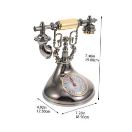 STOBAZA European Telephone Clock Retro Home Decorative Clock Sturdy Material Unique Desktop Ornament for Living Room Bedroom Office Selection Random Color