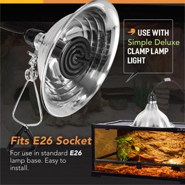 Simple Deluxe 150W Ceramic Heat Emitter Reptile Heat Lamp Bulb No Light Emitting Brooder Coop Heater for Amphibian Pet & Incubating Chicken, Black, 4-Pack