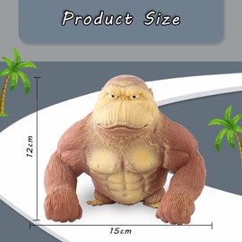 peiyee Gorilla Stress Relief Toy, Gorilla Toy for Stress Relief, Rubber Squishy Monkey, Rubber Monkey Toy, Stress Relief Toy for Children and Adults