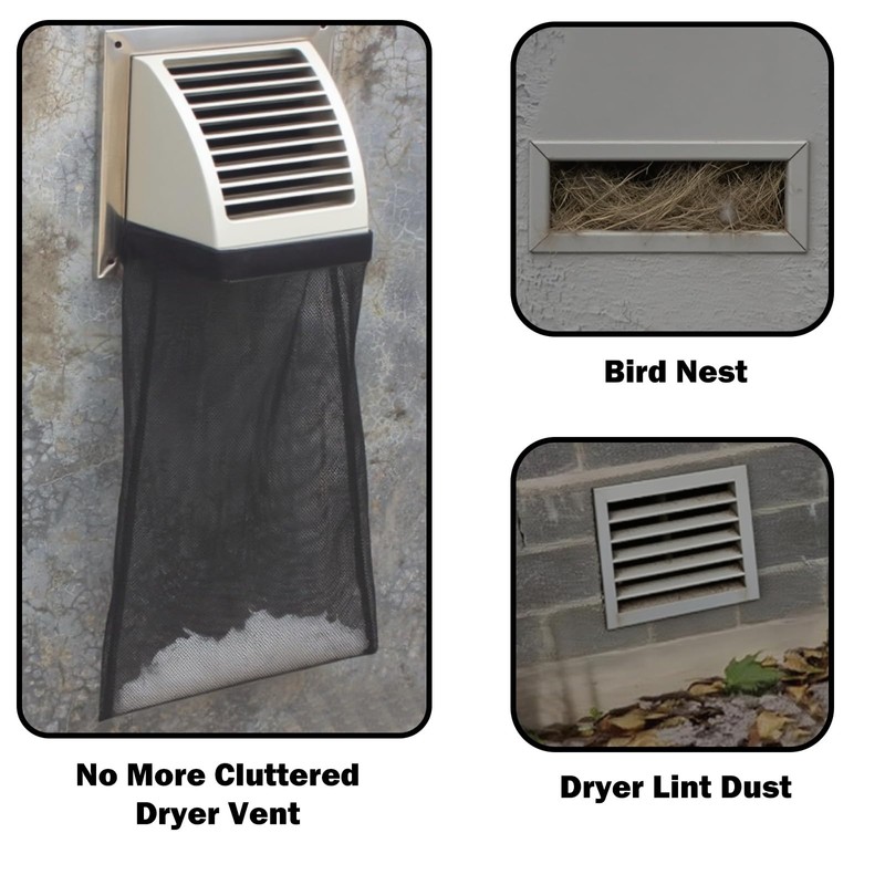 3Pcs Dryer Vent Lint Catcher Bag Lint Dust Traps Dryer