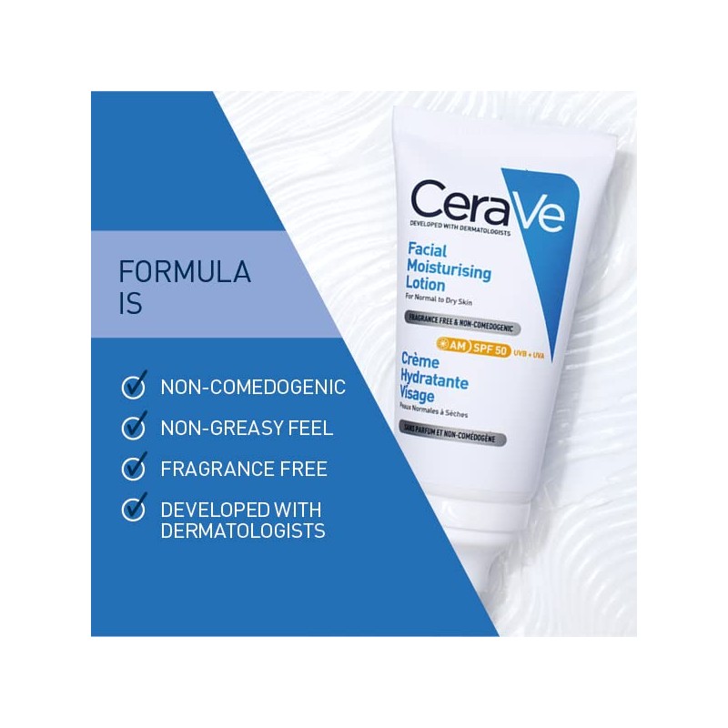 CeraVe AM Facial Moisturising Lotion SPF50 52ml/1.75floz