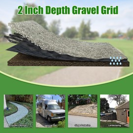 2" Thick Gravel Ground Grid 6.5ft x 16.5ft - Geo Grid Driveway Stabilization Grids, Gravel Retainer Grid 1885 LBS Per Sq ft, Geocell Geogrid for Walkway Driving RV Parking Slopes and Garden