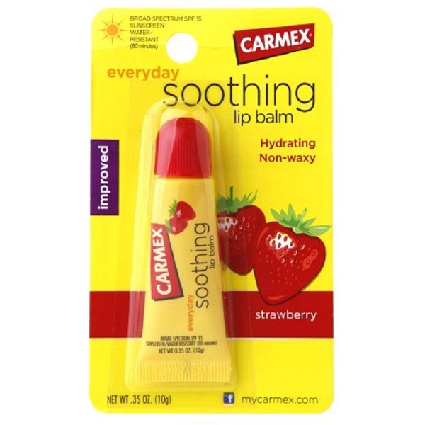 Carmex Soothing Lip Balm, Strawberry 0.35 oz (Pack of 12)
