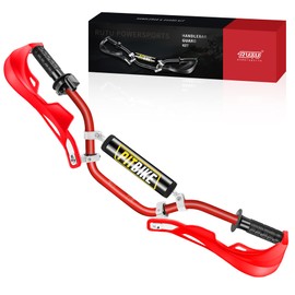 RUTU Universal 7/8" CNC Motrocycle Handlebar & Handguards Kit with Grips-Chest Pad-Throttle Housing Clamp,All-Round Protection of Riding Safety,Fit CRF YZF KXF KLX RMZ DRZ Dirt Pit Bike ATV-Red