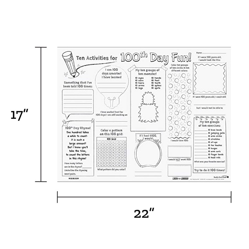 Really Good Stuff Ready-to-Decorate Ten Activities for 100th Day Fun!
