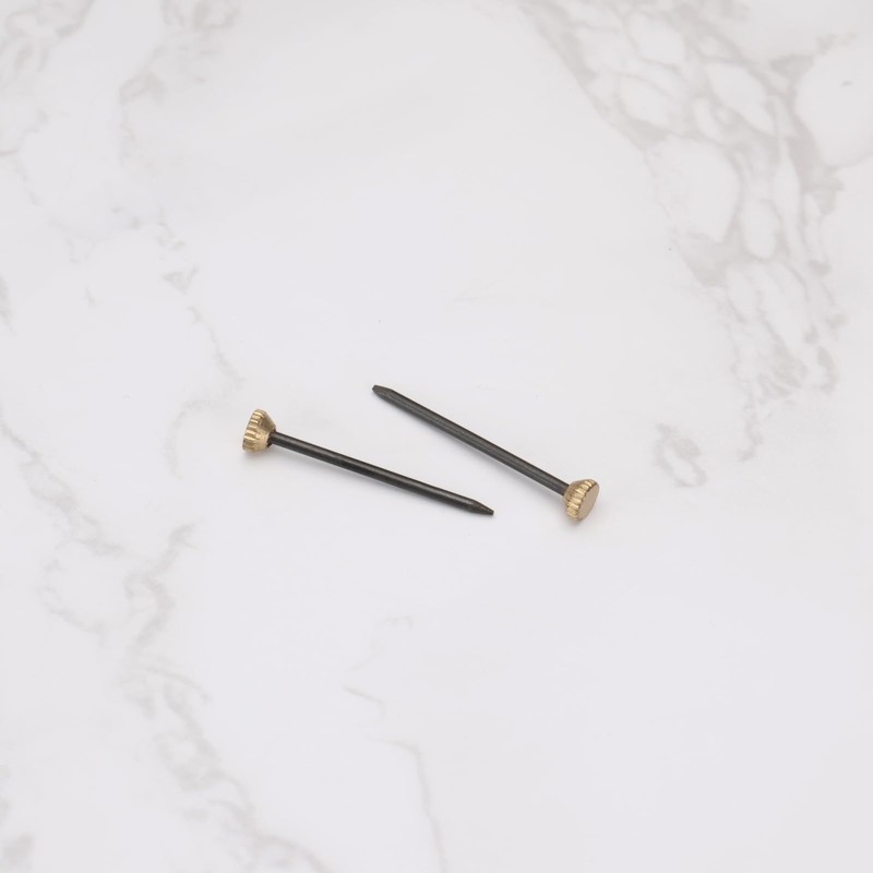 SING F LTD 100pcs Brass Knurled Head Picture Pins 25x1.4mm