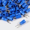 100Pcs 16-14AWG Insulated Terminals Ring Electrical Wire Crimp Connectors (Blue)
