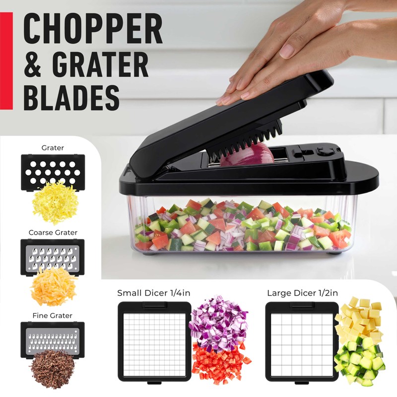 Mueller Pro-Series 10-in-1, 8 Blade Vegetable Chopper, Mandoline Slicer, Onion