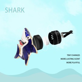 ORIESSE White Shark Air Vent Clip Car Aroma Diffuser Car Air Freshener Cute Alloy Ocean Car Accessories Long Lasting Car Air Freshener Essential Oil Car Diffuser Girly Car Charm Cute Car Decor