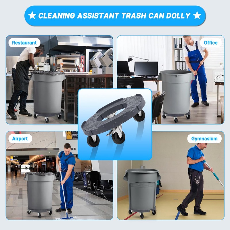 W B D WEIBIDA Upgraded Trash Can Roller Base Adjustable