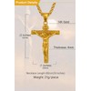 LiteVibe 14K Gold Rope Chain Crucifix Style Cross Pendant Necklace