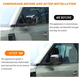 100% Real Carbon Fiber Car Side Rearview Mirror Cover Trim Compatible with Land Rover Defender 90 110 130 2020-2025 Door Mirror Covers Caps Accessories