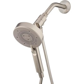 Brondell Nebia Yuba HaloNetic Double Dock Magnetic Handheld Shower Head, 60" Stainless Steel Hose, 5-Setting, Brushed Nickel