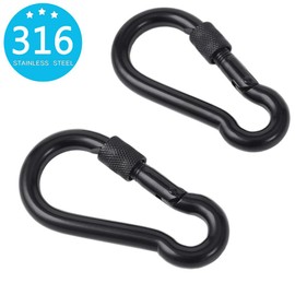 PROND Locking Carabiners, Heavy Duty Carabiner, 316 Stainless Steel Screw Lock Carabiner Hooks, 2.7inch