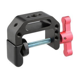 camvate Universal Camera C Shape Clamp Clip Metal Maximum 口開ke 42 mm 1/4" 3/8" Screw Holes, with Photo and Camera, Monitor Accessories (Red T Shape Handle