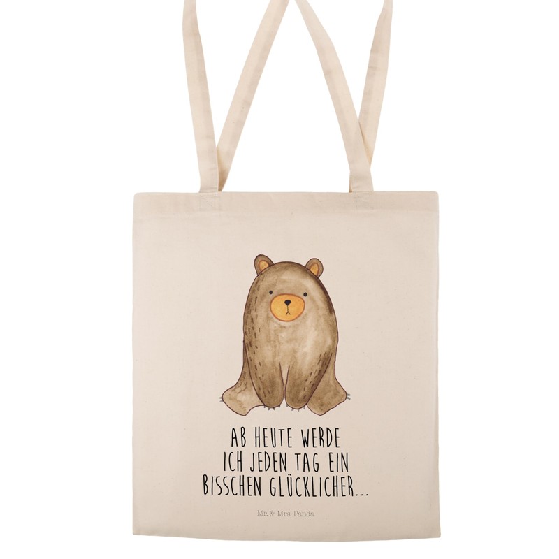 Mr. & Mrs. Panda Sitting Bear Tote Bag, Gift, Laptop