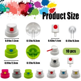10 Pack Spray Can Nozzle for Female Cans - Universal Spray Paint Nozzles for Cans Bottle Nozzle Replacement - Universal Spray Can Tips - for DIY Paint Art Street Art and Home Improvement