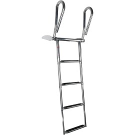 Amarine Made 4 Steps Boat Ladder Pontoon Folding Stainless Steel Telescoping Swimming Marine