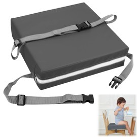 HENGBIRD Booster Seat Chair, Child, Pu Washable, Dismountable Seat Raiser Seat Cushion Children with 2 Safety Buckle Straps, Dining Table Portable Child Seat Raiser Chair Seat with Non-Slip Base