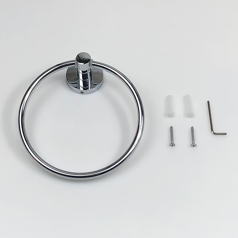 Towel Holders for Bathrooms Wall Mounted - Round Chrome Towel