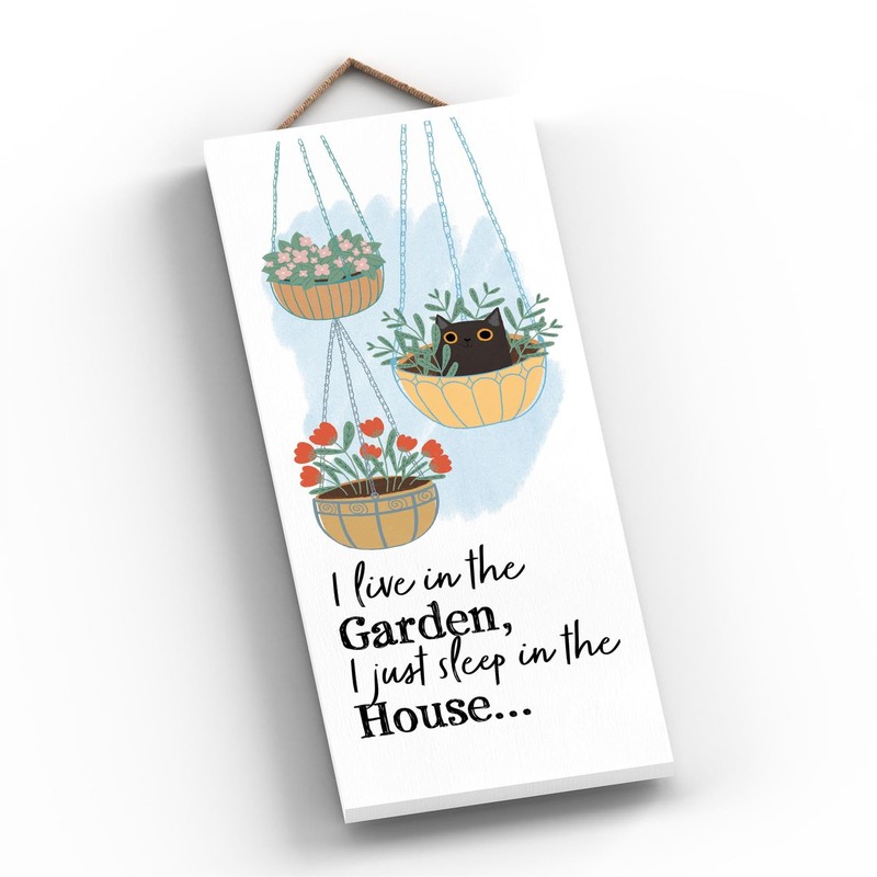 Global Designs I LIVE IN THE GARDEN CAT GARDNERS GIFT