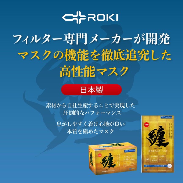 ROKI Matoi Loki Non-Woven Mask, Pack of 30, Regular Size (Created by Filter Manufacturer, Made in Japan, Individually Packaged)