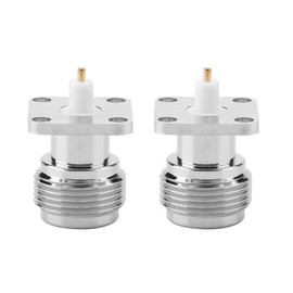Oumefar 2pcs N KFD 5N Female RF Coaxial Housing Coaxial Connector Square Socket Assembly with Flange 17.5 x 17.5