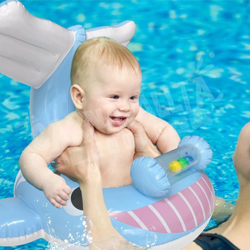Grupo Carnavallia Inflable Ballena Azul Salvavidas Flotador Asiento Bebé Alber