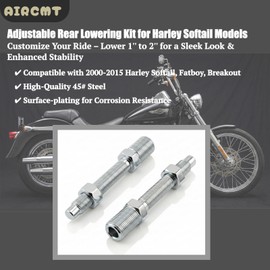 AIRCMT 45# 1-2'' Rear Adjustable Slam Lowering Kit Compatible With Harley Softail Fatboy Breakout Deluxe Slim Custom Deuce Standard 2000-2017 1 Inch 2 Inch