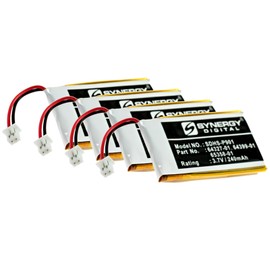 Synergy Digital Wireless Headset Batteries, Compatible with Plantronics Supra Plus Wireless Headsets C351N Wireless Headset, (Li-Pol, 3.7V, 240 mAh), Pack Includes: 4 x SDHS-P901 Batteries