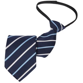 Beaface Men's Tie Zipper Ties for Men Pretied Neckties Adjustable Men Ties Business Wedding Formal Ties (Navy White Striped)