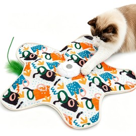 Juguetes para Gatos Interactivos de Escondite, Juguete Automático para Gatos, Varita para Gatos de 360° con Movimientos Irregulares, 3 Modos, Recargab
