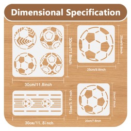 DOODLREAM 7Pcs Small Medium Large Soccer Ball Sport Wall Stencil Templates Plastic Reusable Football Exercise Art Stencils for Painting on Wall Floor Wood Fabric Furniture Glass