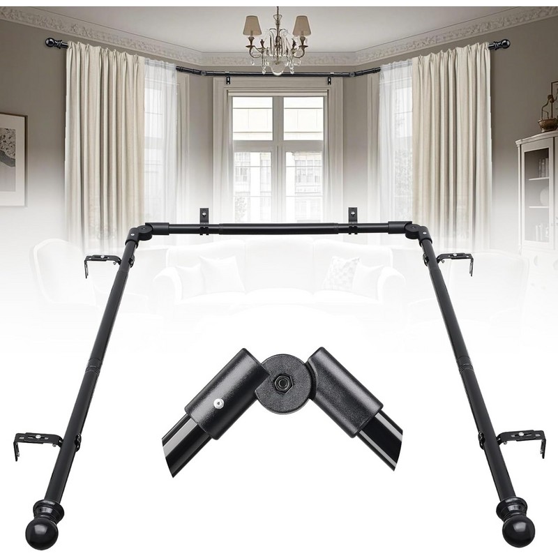 Nicecho U Shape Heavy Duty Curved Curtain Rods adjust to