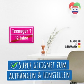 DankeDir! Teenager - Schild 30 x 20 cm - Dreizehnter Partydeko Geschenkidee Geburtstagskarte Geburtstagsdeko - 13. Geburtstag Teenie 13 Jahre Geburtstagsgeschenk Jungen & Mädchen Geschenk 13er