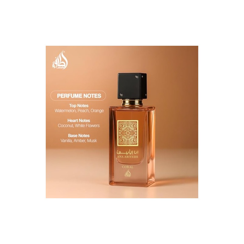 Lattafa Ana Abiyedh Coral for Unisex Eau de Parfum Spray,