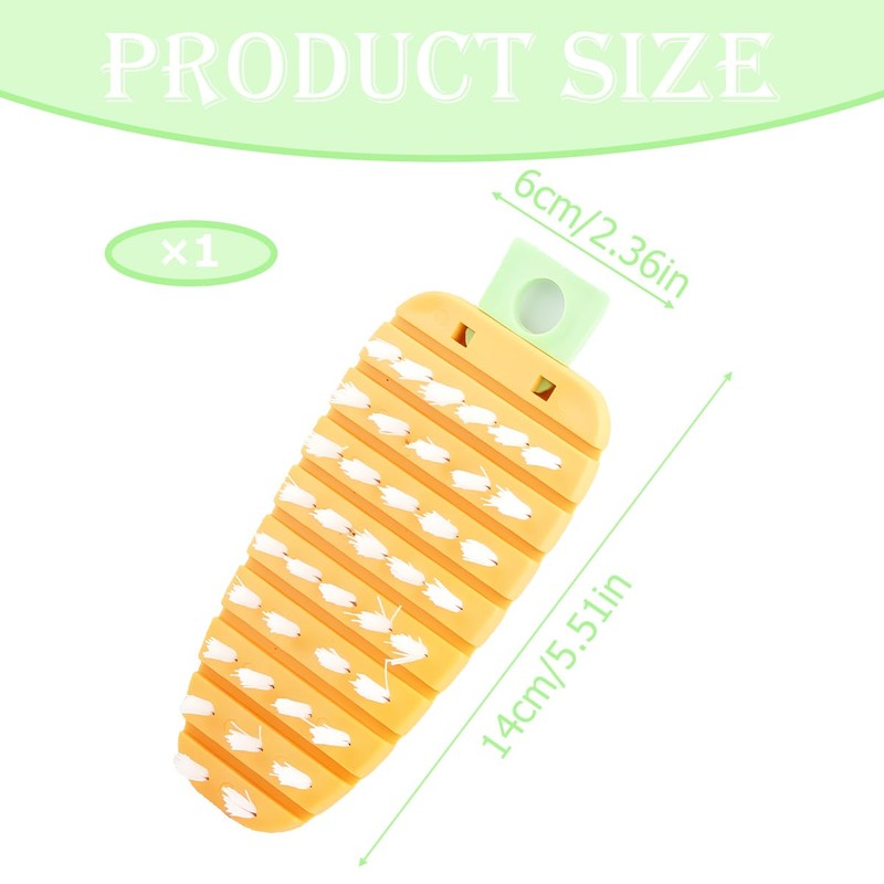 Lotsdonxia Carrot Shape Vegetable Scrubber, Flexible Orange Plastic Potato Scrub