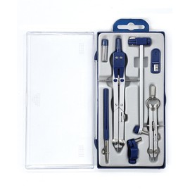 Metal Compass and Ruler Geometry Set,Drawing Compass,Drafting Compass,Extension Leg,Compass Geometry Tool for Students, Engineering (MDC_02A)