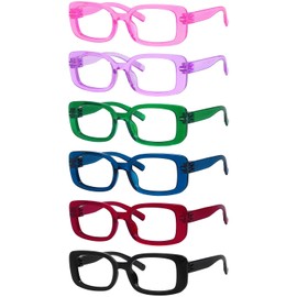 Eyekepper Metalless Screwless Spring Hinges Funky Reading Glasses 6 Pack Designer Readers for Women +4.00