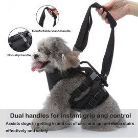 ELEDUME Dog Lift Harness, Support & Recovery Sling with Adjustable Breathable Straps, No Pull Dog Harness with Handle, for Old, Disabled, Joint Injuries, Arthritis, Paralysis Dogs Walk (S)