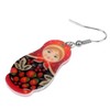 WEVENI Acrylic Russian Matryoshka Doll Earrings Dangle Drop Charm Jewelry