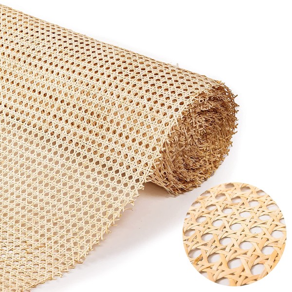 BotaBay Natural Rattan Webbing 46 x 152 cm Wicker Honeycomb Wicker Chair Weave Tube for Furniture Home Decoration