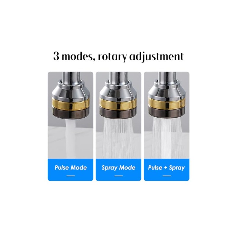 Faucet Sprayer Attachment, 360 Degree Rotatable Splashs Proof Metal Faucet